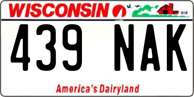 WI license plate 439NAK