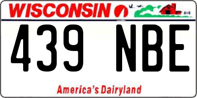 WI license plate 439NBE