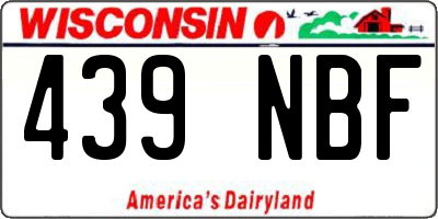 WI license plate 439NBF