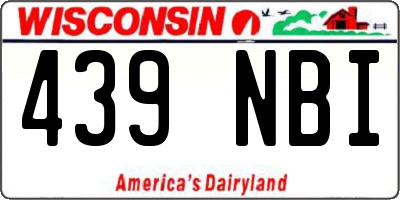 WI license plate 439NBI
