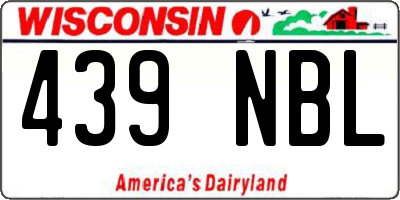 WI license plate 439NBL