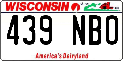 WI license plate 439NBO