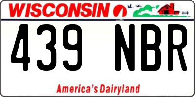 WI license plate 439NBR