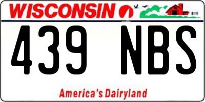 WI license plate 439NBS