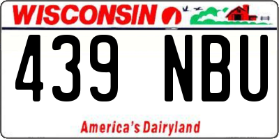 WI license plate 439NBU