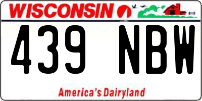 WI license plate 439NBW