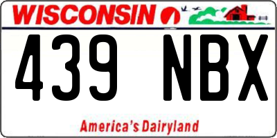 WI license plate 439NBX