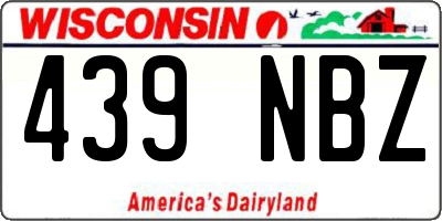 WI license plate 439NBZ