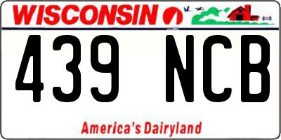 WI license plate 439NCB