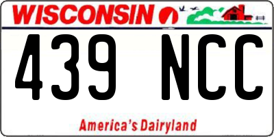WI license plate 439NCC