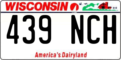 WI license plate 439NCH