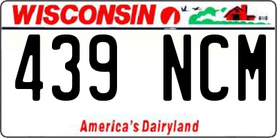 WI license plate 439NCM