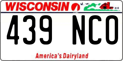 WI license plate 439NCO