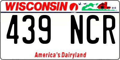 WI license plate 439NCR