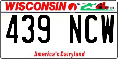 WI license plate 439NCW