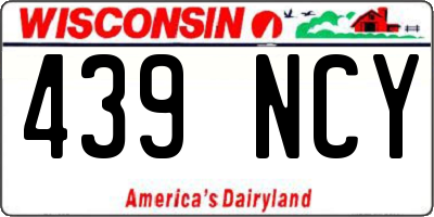 WI license plate 439NCY