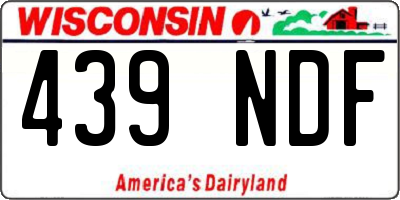 WI license plate 439NDF