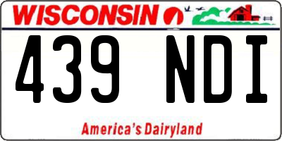 WI license plate 439NDI