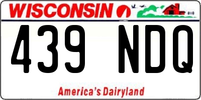 WI license plate 439NDQ