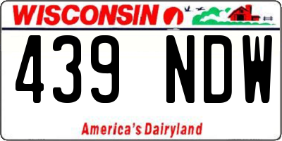 WI license plate 439NDW