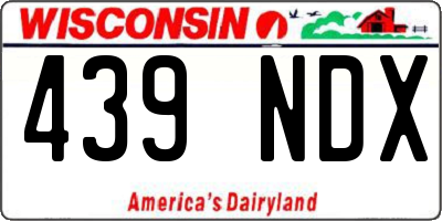 WI license plate 439NDX