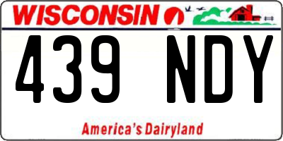 WI license plate 439NDY