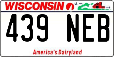 WI license plate 439NEB
