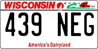 WI license plate 439NEG