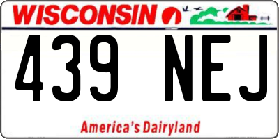 WI license plate 439NEJ