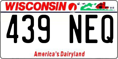 WI license plate 439NEQ