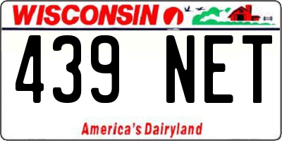 WI license plate 439NET