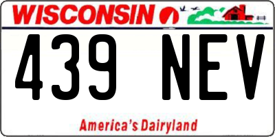 WI license plate 439NEV