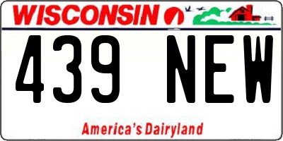 WI license plate 439NEW