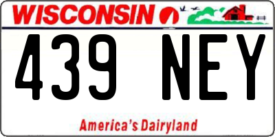 WI license plate 439NEY