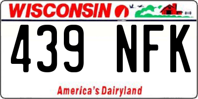 WI license plate 439NFK