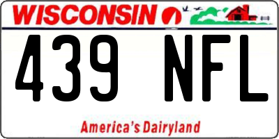 WI license plate 439NFL