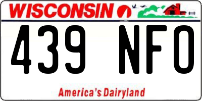 WI license plate 439NFO