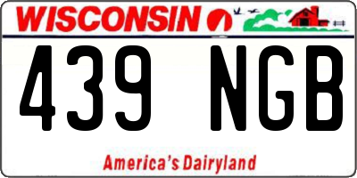 WI license plate 439NGB