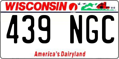 WI license plate 439NGC