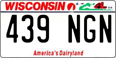 WI license plate 439NGN