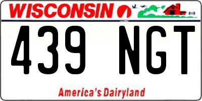 WI license plate 439NGT
