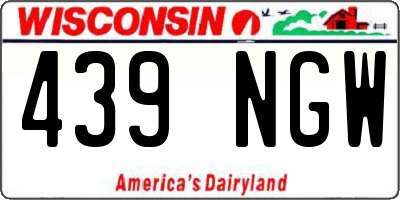 WI license plate 439NGW