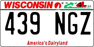 WI license plate 439NGZ