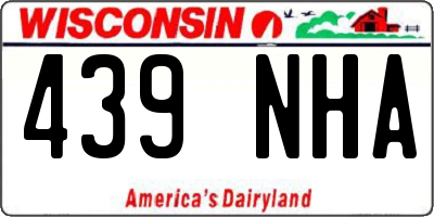 WI license plate 439NHA