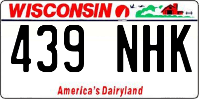 WI license plate 439NHK