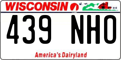 WI license plate 439NHO