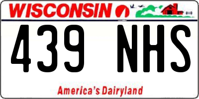 WI license plate 439NHS
