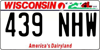 WI license plate 439NHW