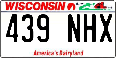 WI license plate 439NHX