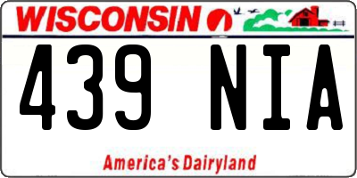 WI license plate 439NIA
